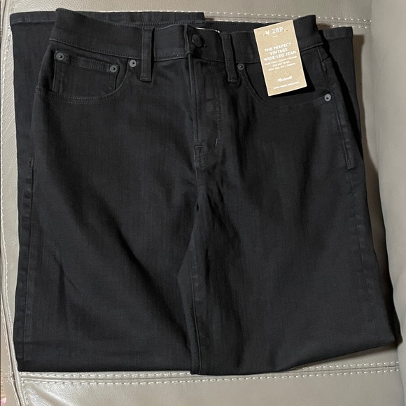 MADEWELL The Perfect Vintage wide-Leg  Black Women's jeans - Picture 8 of 12